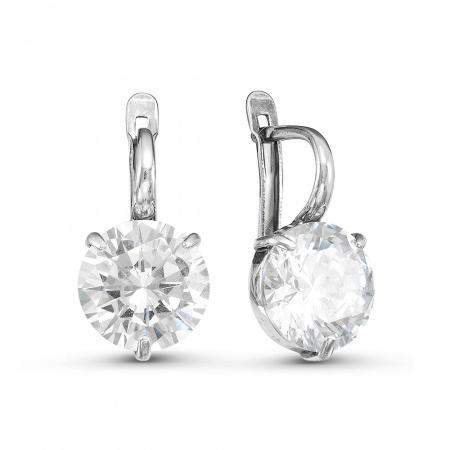 Серьги из серебра с крупными фианитами