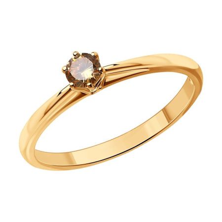 Кольцо из позолоченного серебра с фианитом