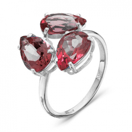 Кольцо из серебра с ювелирными кристаллами