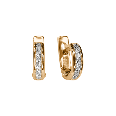 Серьги из красного золота с фианитами