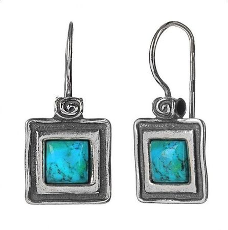 Серьги DENO арт.01E076TQ из серебра с бирюзой