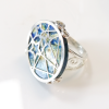 Кольцо из серебра с синим янтарем