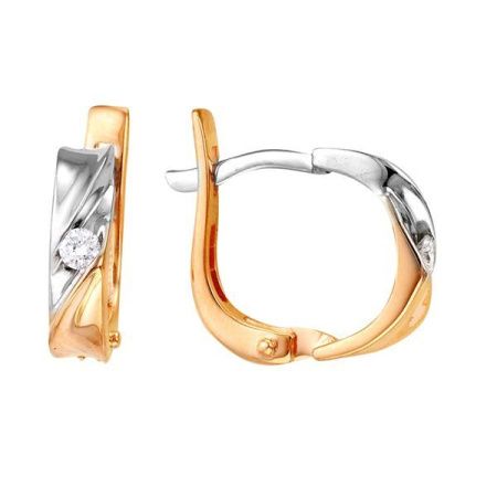 Серьги из комбинированного золота с бриллиантами