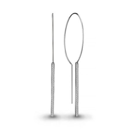 Серьги из серебра с фианитами