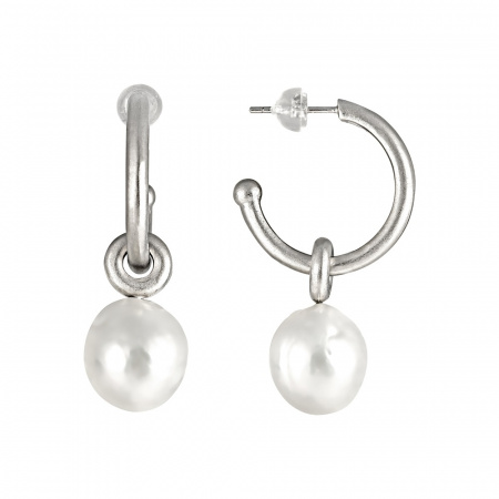Серьги из серебра с барочным жемчугом