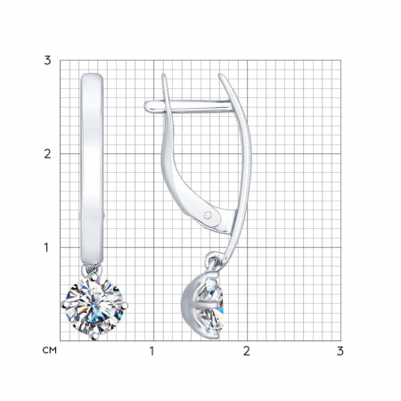 Серьги из серебра с фианитами (SOKOLOV)