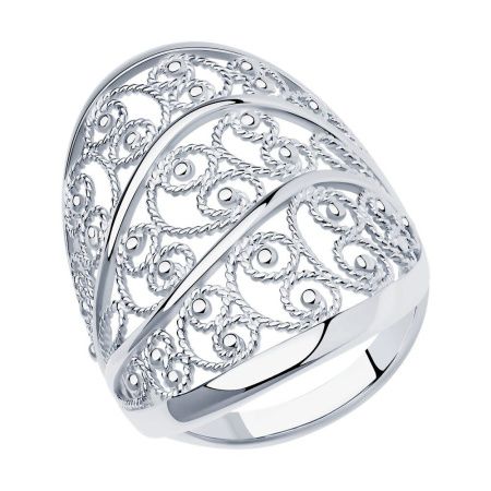 Кольцо из серебра со сканью (филигранью)