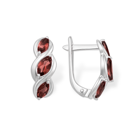 Серьги из серебра с гранатом