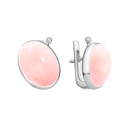 Серьги из серебра с натуральным кораллом