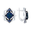Серьги из серебра с синими ситаллами и фианитами (SOKOLOV)