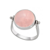 Кольцо-трансформер из серебра с розовым кварцем
