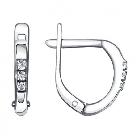 Серьги из серебра с фианитами (SOKOLOV)