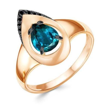 Кольцо из позолоченного серебра с натуральным лондон топазом