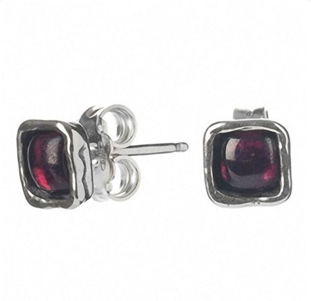 Серьги-пусеты DENO из серебра с гранатом