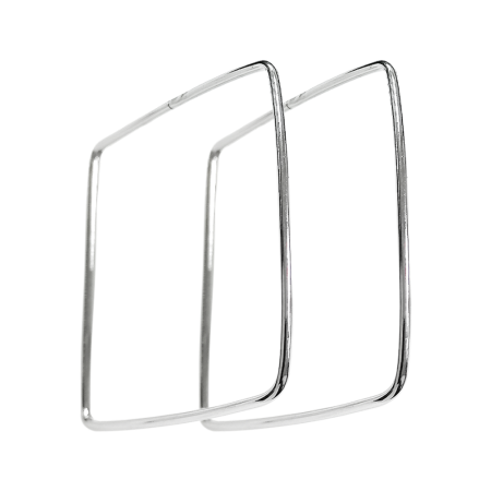 Серьги конго из серебра без вставок