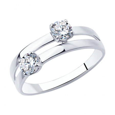 Кольцо из серебра с фианитами (SOKOLOV)