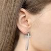 Серьги крестики из серебра с фианитами