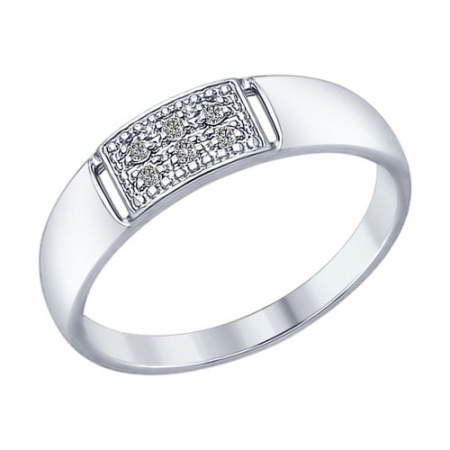 Кольцо из серебра с фианитами (SOKOLOV)