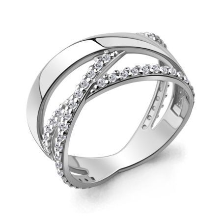 Кольцо из серебра с фианитами