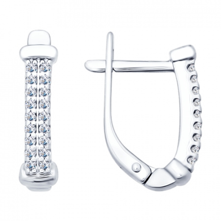 Серьги из серебра с фианитами