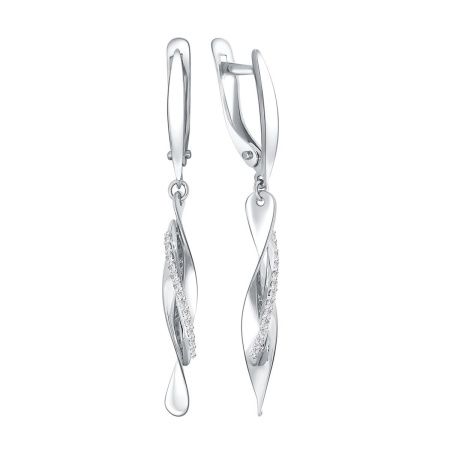 Серьги из серебра с фианитами