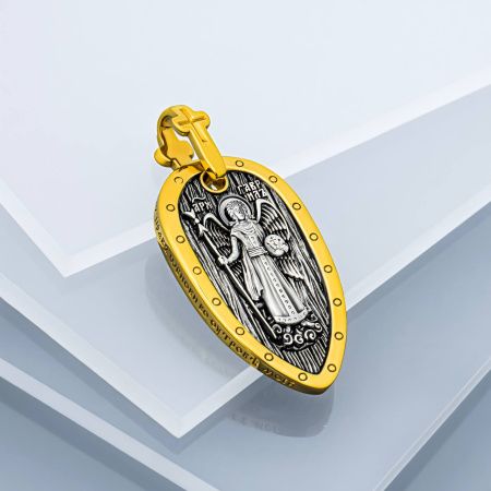 Подвеска из серебра с позолотой "Архангел Михаил. Архангел Гавриил"