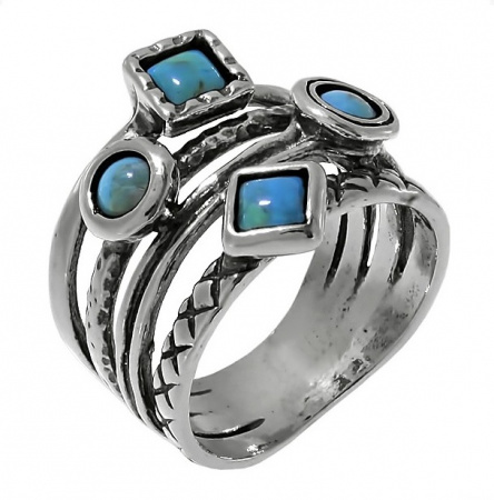 Кольцо DENO из серебра с бирюзой