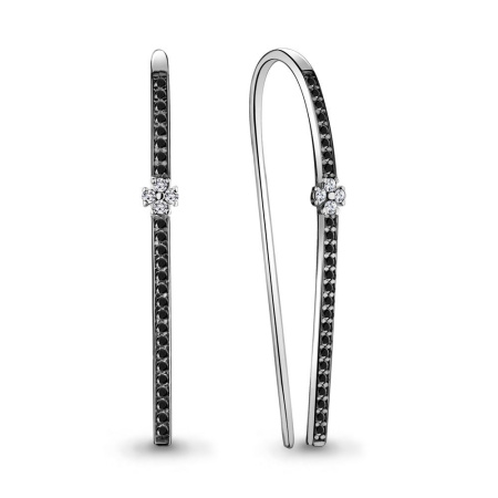 Серьги из серебра с нанокристаллами и фианитами
