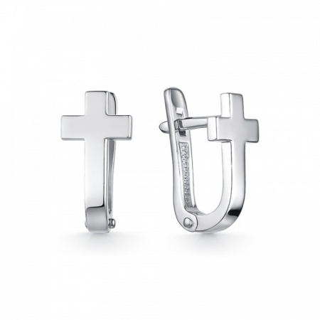 Серьги-крестики из серебра