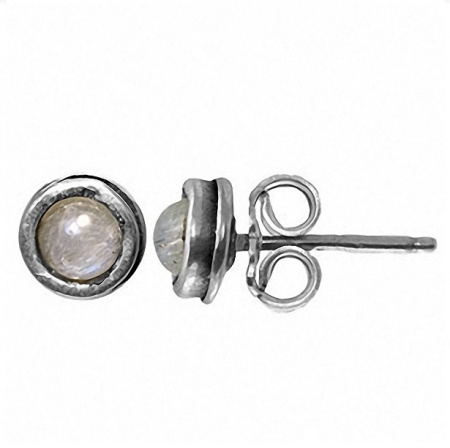 Серьги-пусеты из серебра с лабрадором DEN'O