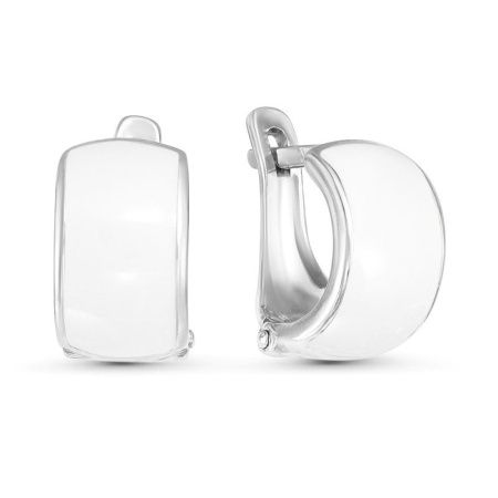 Серьги из серебра с белой эмалью