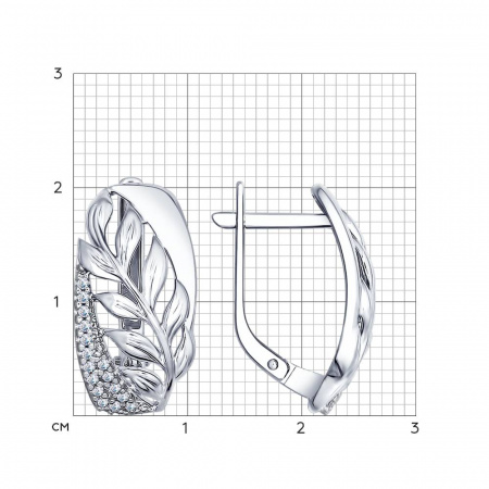 Серьги из серебра с фианитами (SOKOLOV)