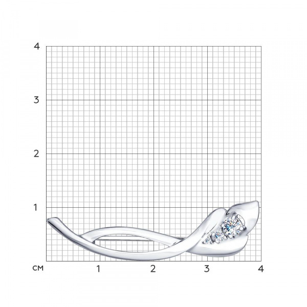 Брошь из серебра с фианитами (SOKOLOV)