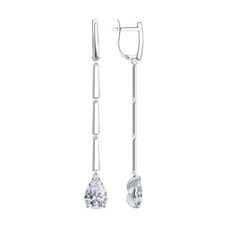 Серьги из серебра с фианитами