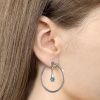 Серьги конго из серебра с топазом Свисс блю