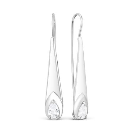 Серьги из серебра с фианитами