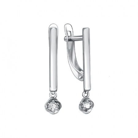 Серьги из серебра с фианитами