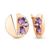 Серьги из позолоченного серебра с аметистами и фианитами