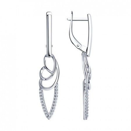 Серьги из серебра с фианитами (SOKOLOV)