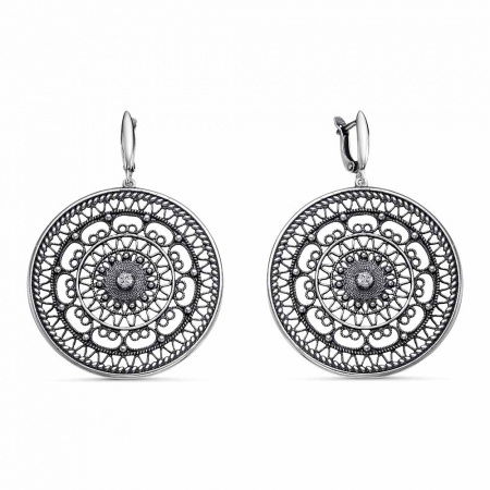 Крупные серьги из серебра