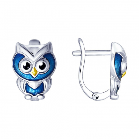 Серьги из золочёного серебра с эмалью (SOKOLOV)