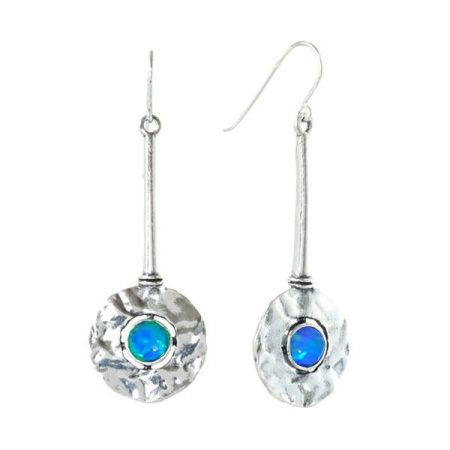 Серьги DENO из серебра с искусственным опалом