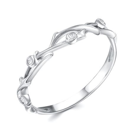 Кольцо из серебра с фианитами