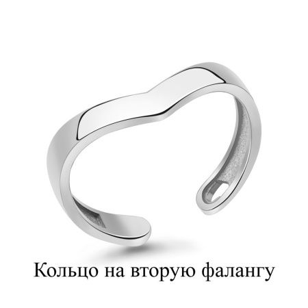 Кольцо на вторую фалангу из серебра без вставок