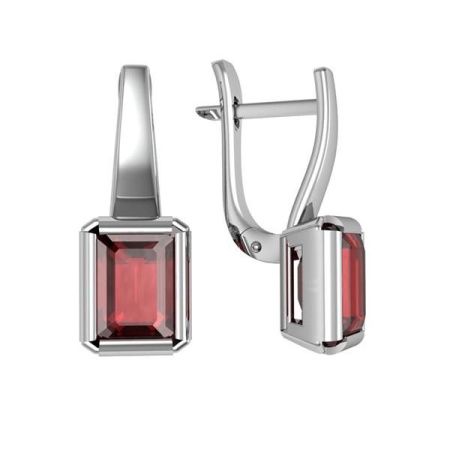 Серьги из серебра с гранатом