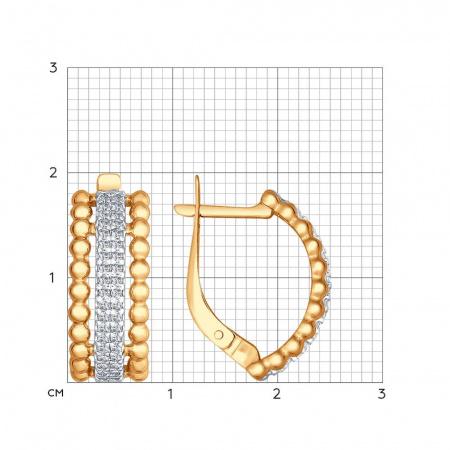 Серьги из золочёного серебра с фианитами (SOKOLOV)