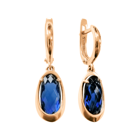 Серьги из красного золота с сапфирами