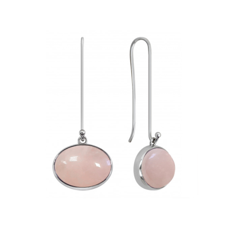 Серьги из серебра с розовым кварцем
