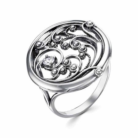 Кольцо из черненого серебра со сканью (филигранью)