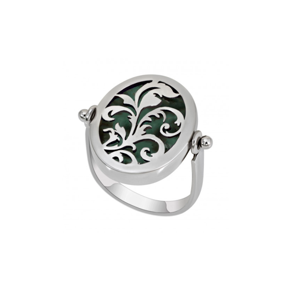 Кольцо-трансформер из серебра с натуральной бирюзой